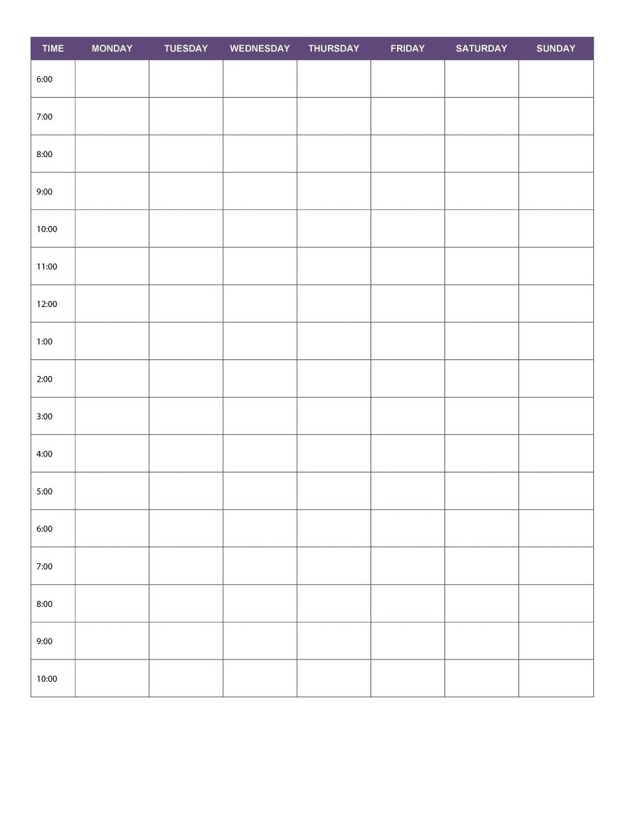 Large 7 Day Printable Schedules | Template Calendar Printable with Large 7 Day Printable Schedules