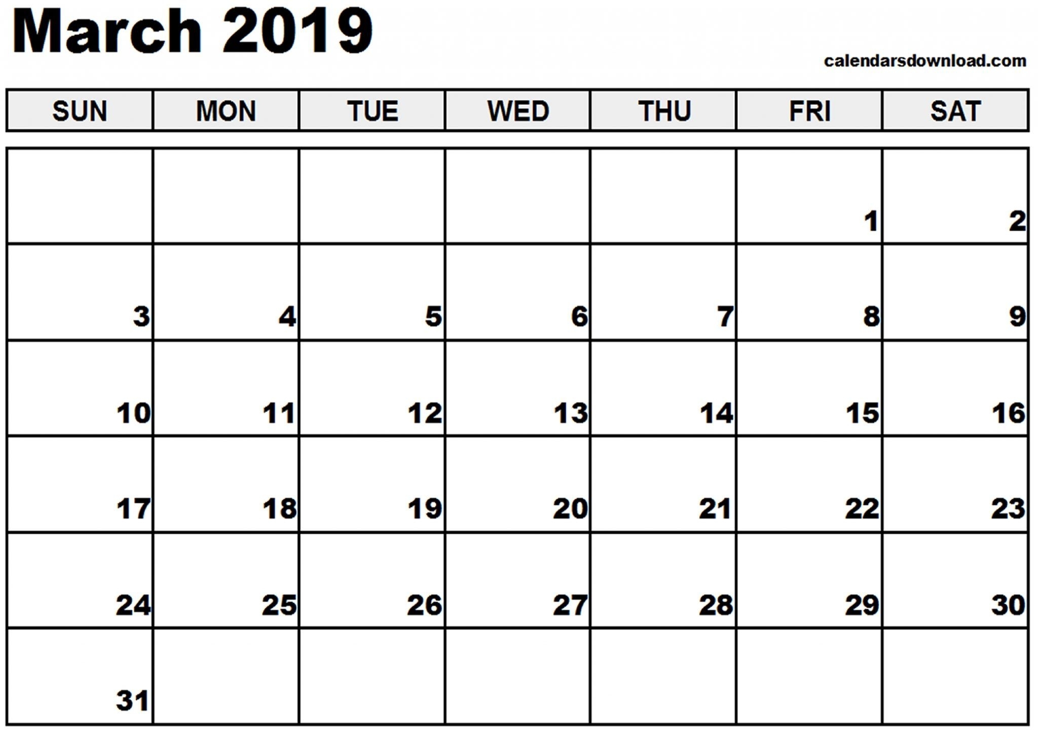 March 2019 Calendar Landscape | 12 Month Calendar In One Page with regard to 12 Month Calendar One Page