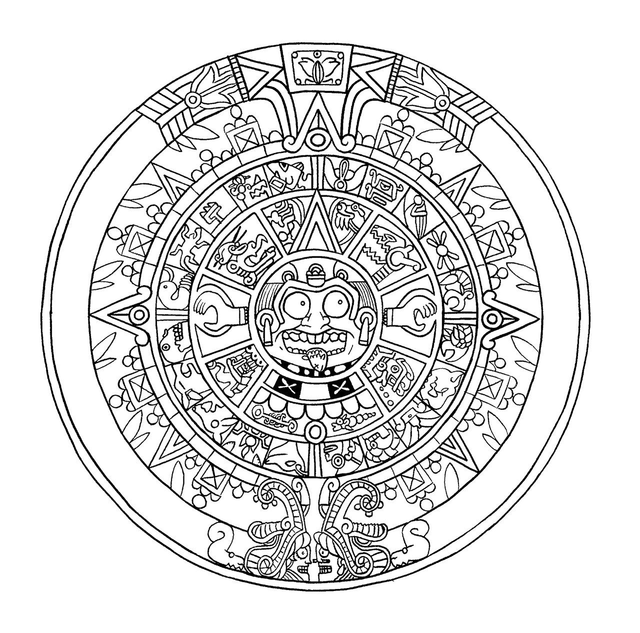 Mayan+Calendar | How To Draw : Mayan Calendar (Page 2) | Coloring intended for Versions Of The Mayan Calendar