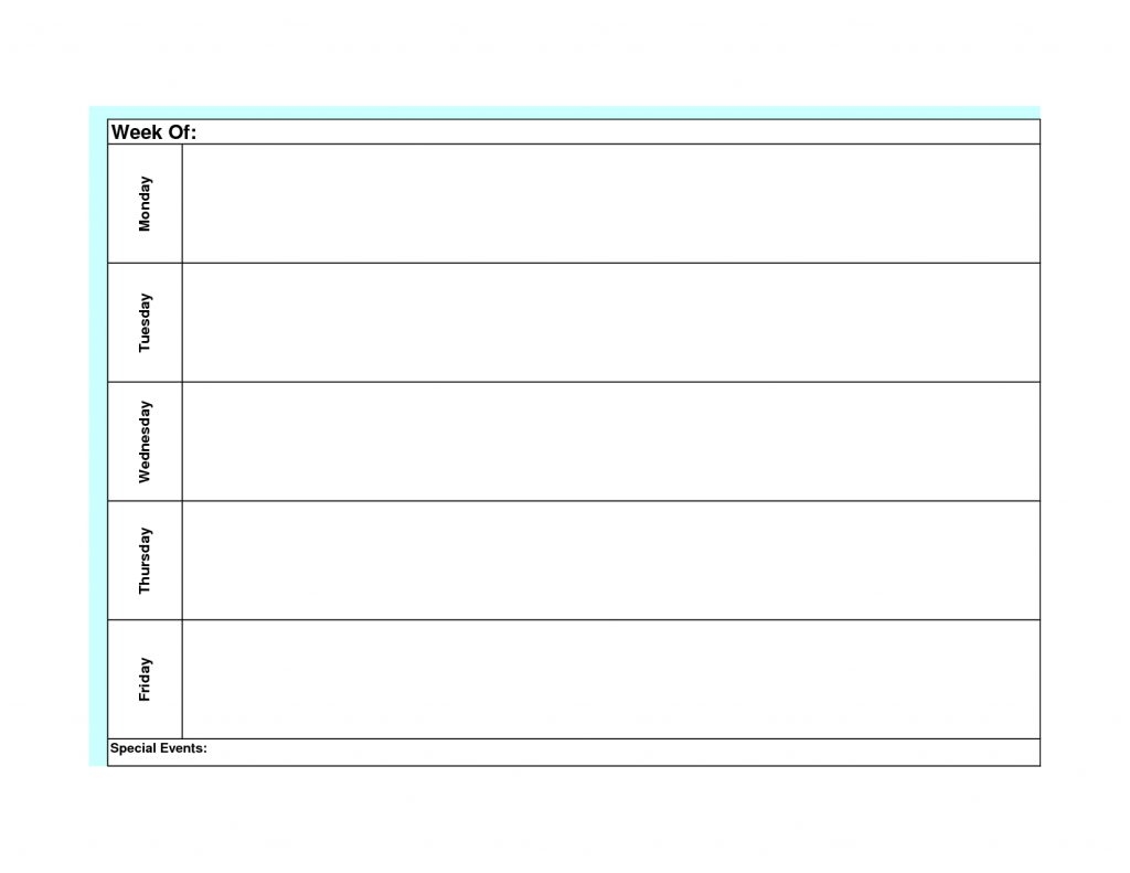 Monday Friday Calendar | Printable Calendar Templates 2019 throughout Monday Thru Friday Calendar Printable