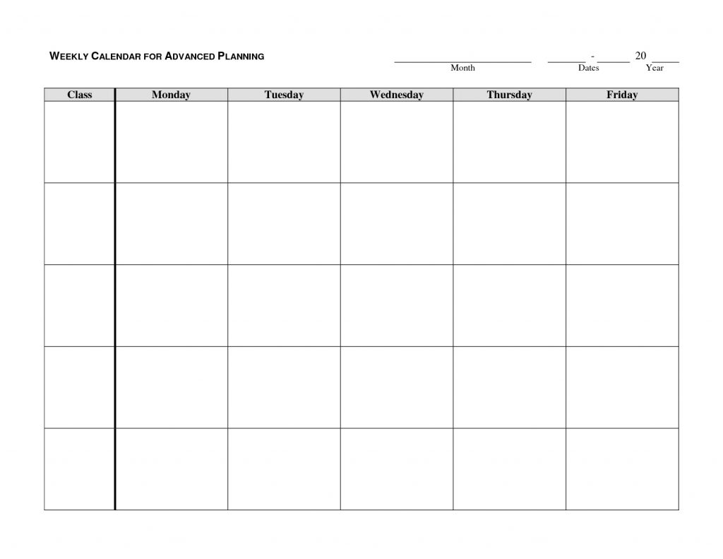 Monday Through Friday Weekly Calendar Template Word Monthly | Smorad regarding Monday Through Friday Monthly Calendar