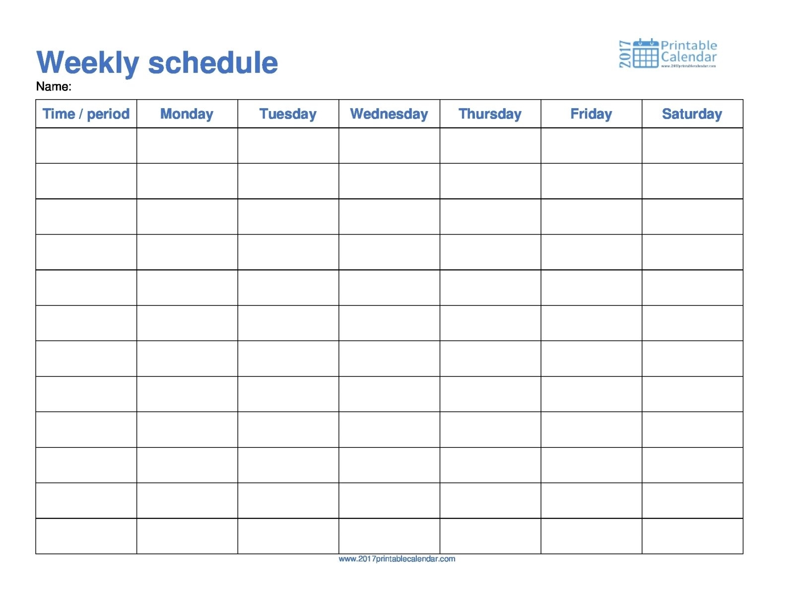 Monday To Sunday Schedule Template Free Weekly Templates For Word within Monday Through Friday Schedule Template Free