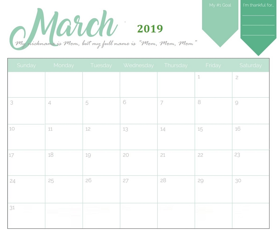 Month At A Glance Calendar Printable 2019 | Calendar Shelter regarding Month At A Glance Printable