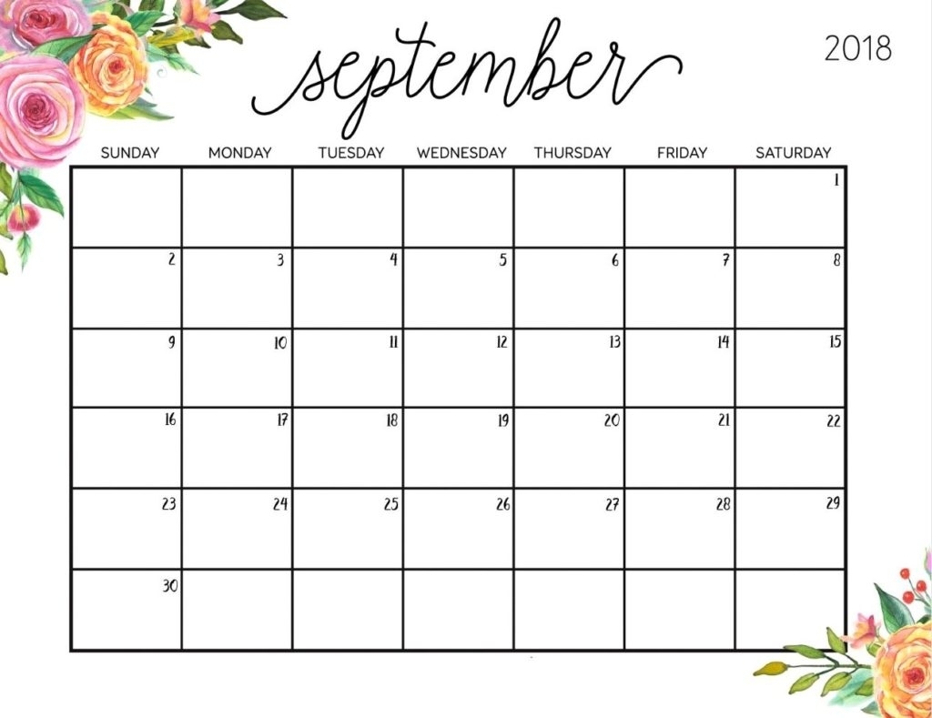 Month September 2018 Calendar | Thegioithamdep in Calendar Of The Month Of September