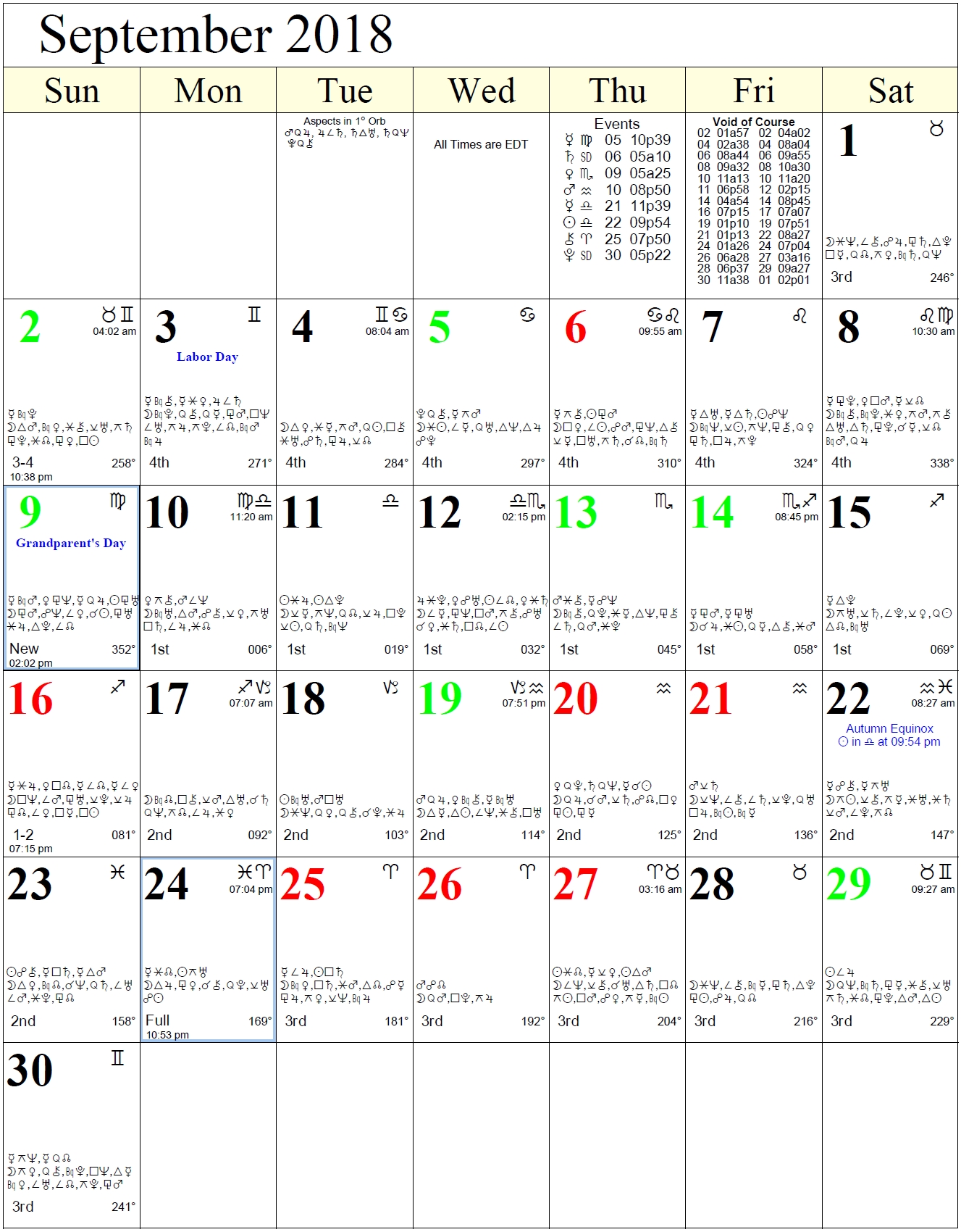 Monthly Astrology Calendars regarding Calendar For Women Onth Of September