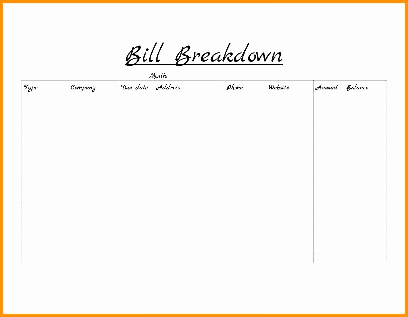 Monthly Bill Organizer Template | Camisonline inside Blank Monthly Bill Organizer Printable