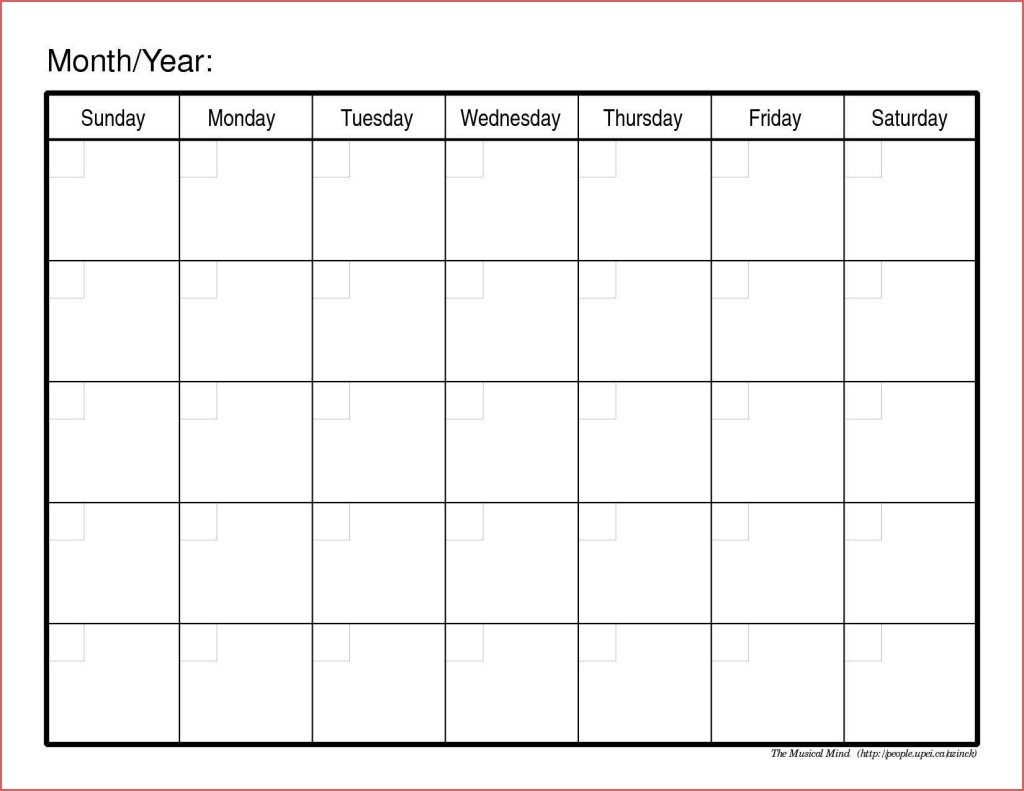Monthly Calendar Template 2017 Word Calendar Printable Free Blank throughout Free Blank Printable Monthly Calendar