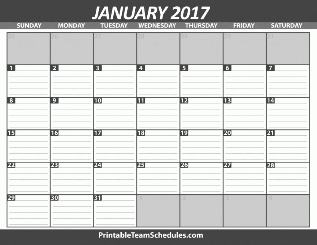 Monthly Calendar With Lines | 2018 Yearly Calendar in Printable Monthly Calendar With Lines