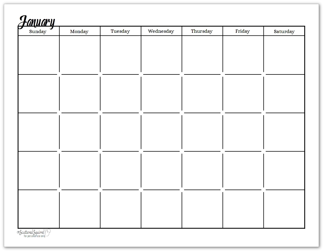 Monthly Calendar Without Dates | 2018 Yearly Calendar pertaining to Calender Without Numbers And Month