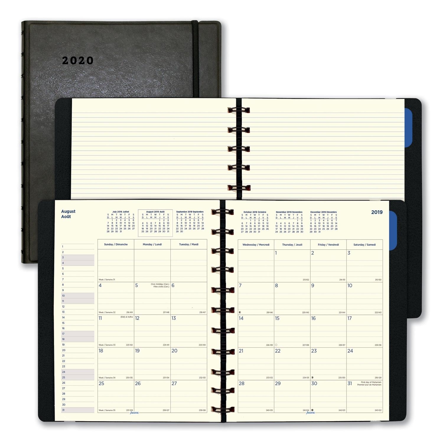 Monthly Planner, 10 3/4 X 8 1/2, Black, 2018-2019 - Zerbee intended for 4 X 4 Monthly Planner