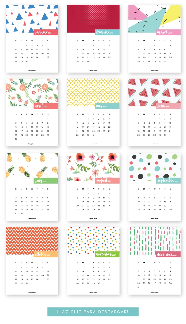 Monthly Printable Calendar 2017 | 2017 5X7 Printable Calendars Free with 12 Month Calendar Picture Ideas