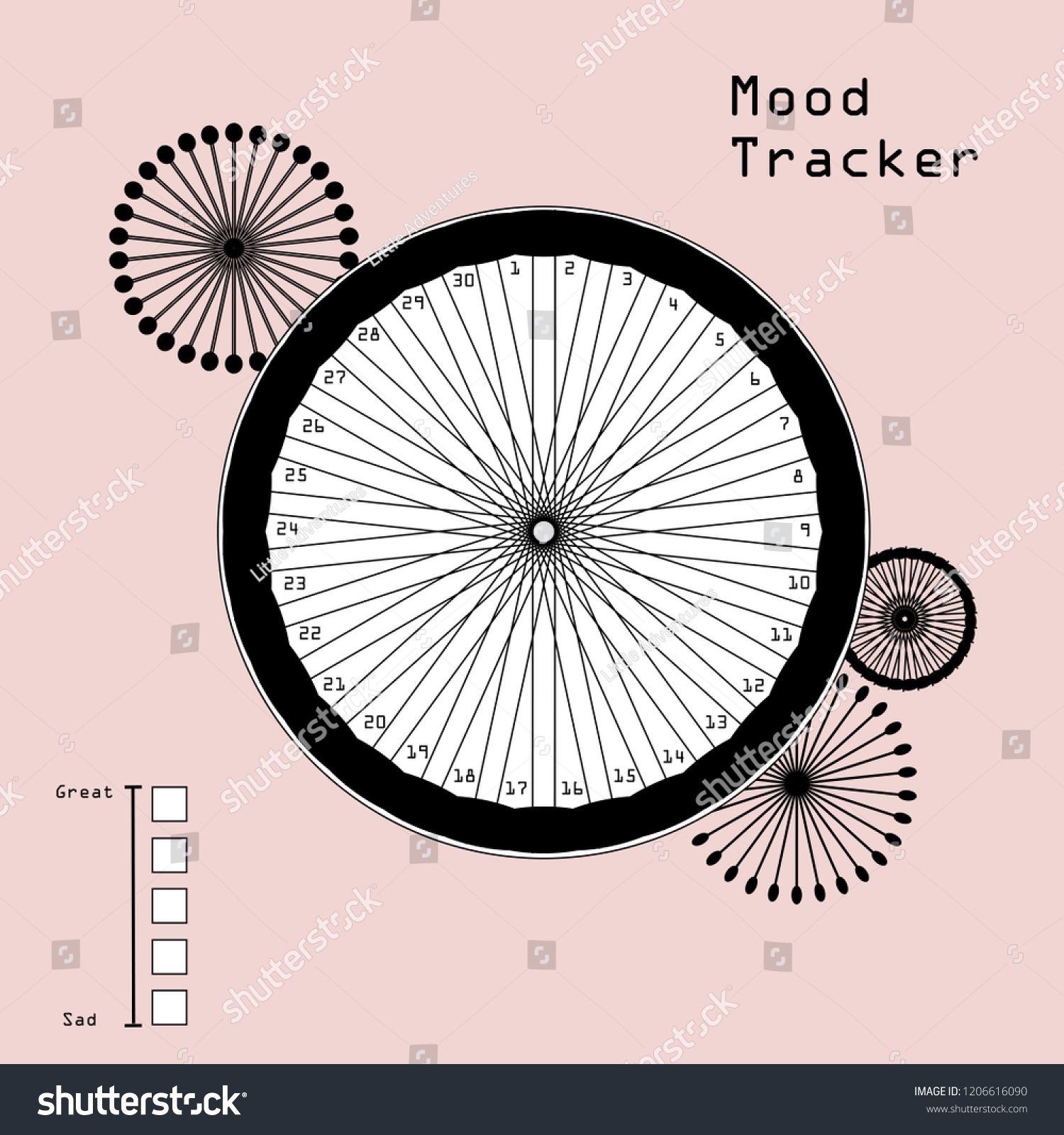 Mood Tracker 30 Days Calendar Month Stock Vector (Royalty Free within Blank 30 Day Month Calendar