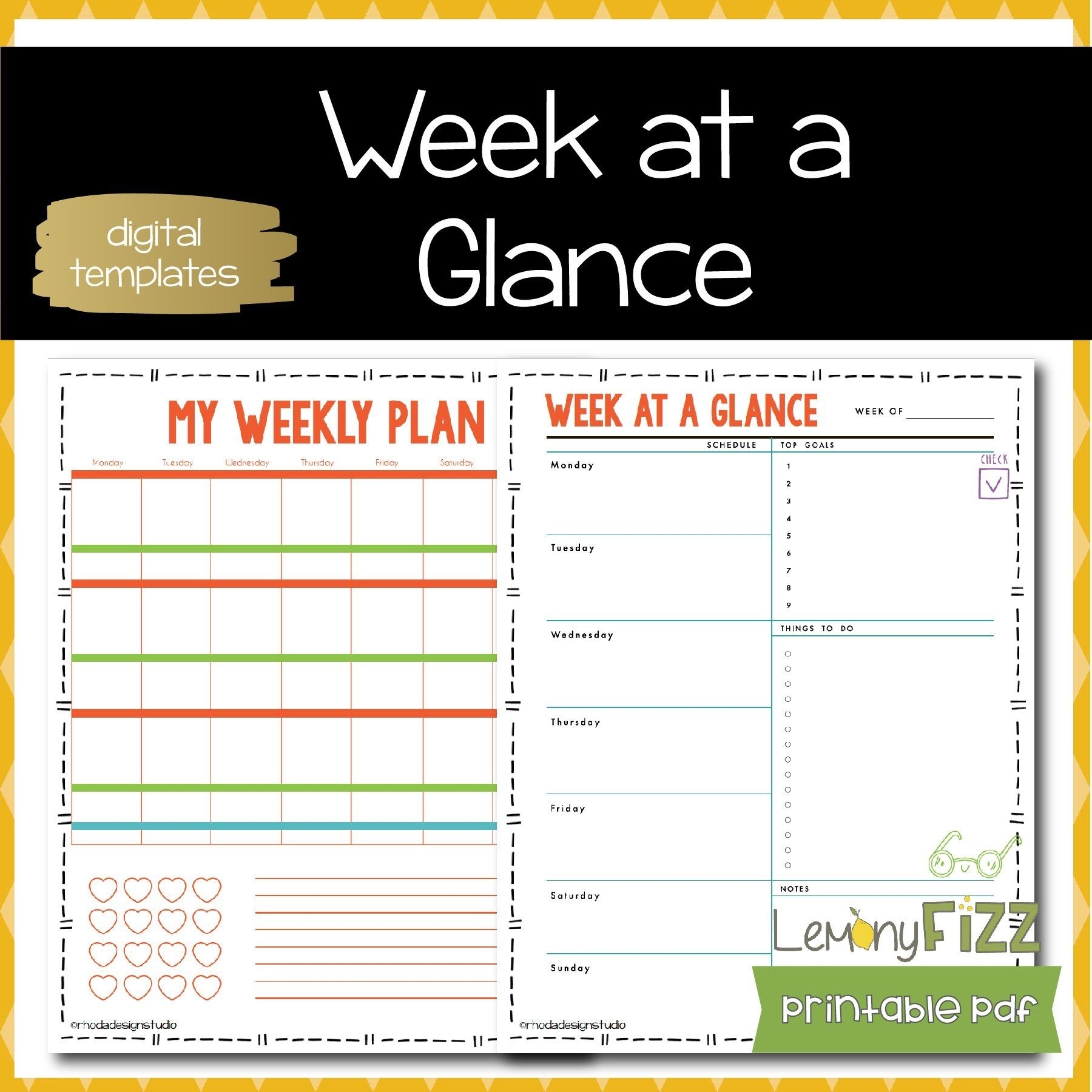 My Weekly Planner Template Schedule Free Templates For Excel | Smorad pertaining to Schedule At A Glance Template