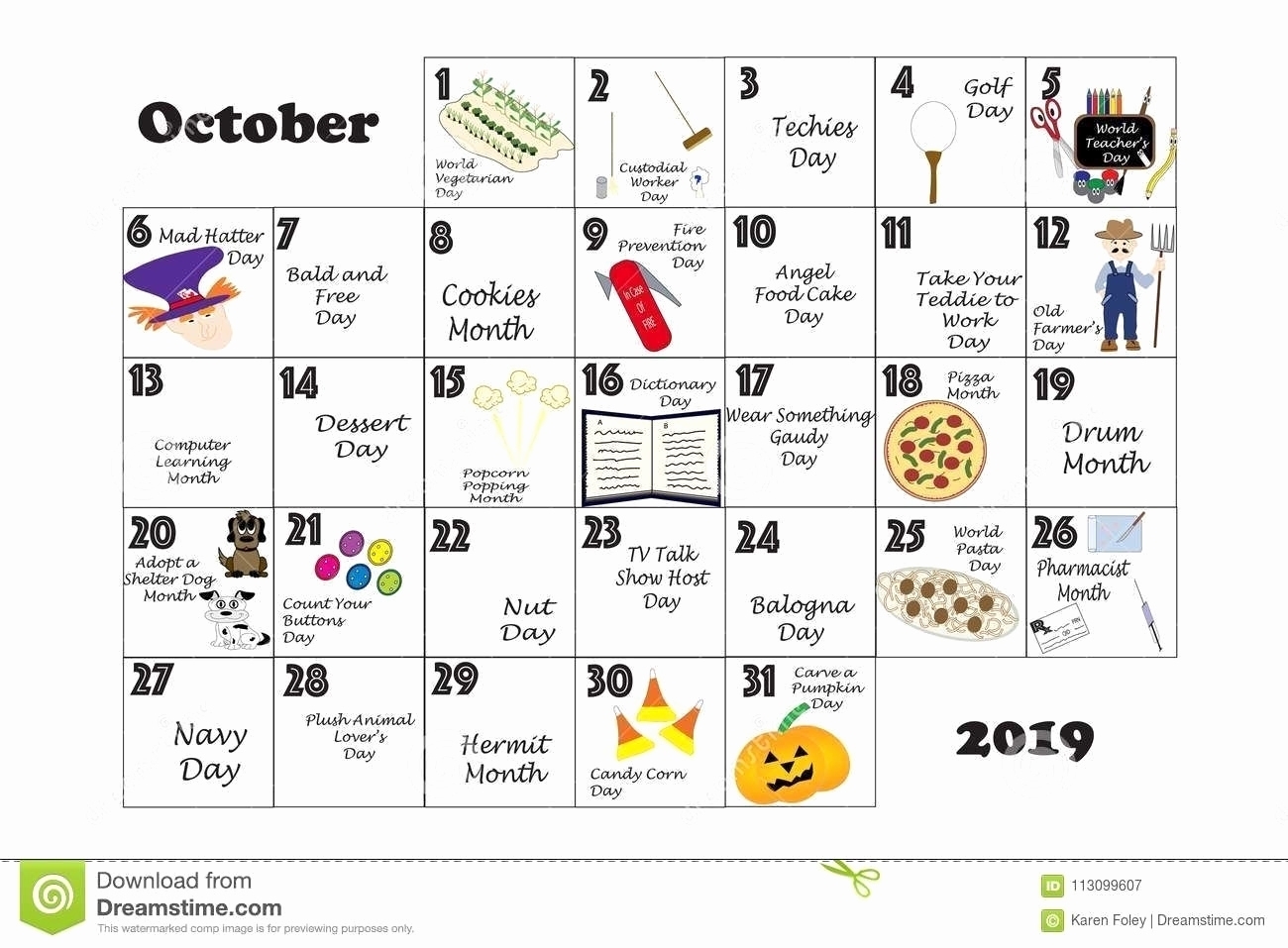 National Day Calendar 2019 National Day Calendar 2019 October in National Days Of The Year Calendar