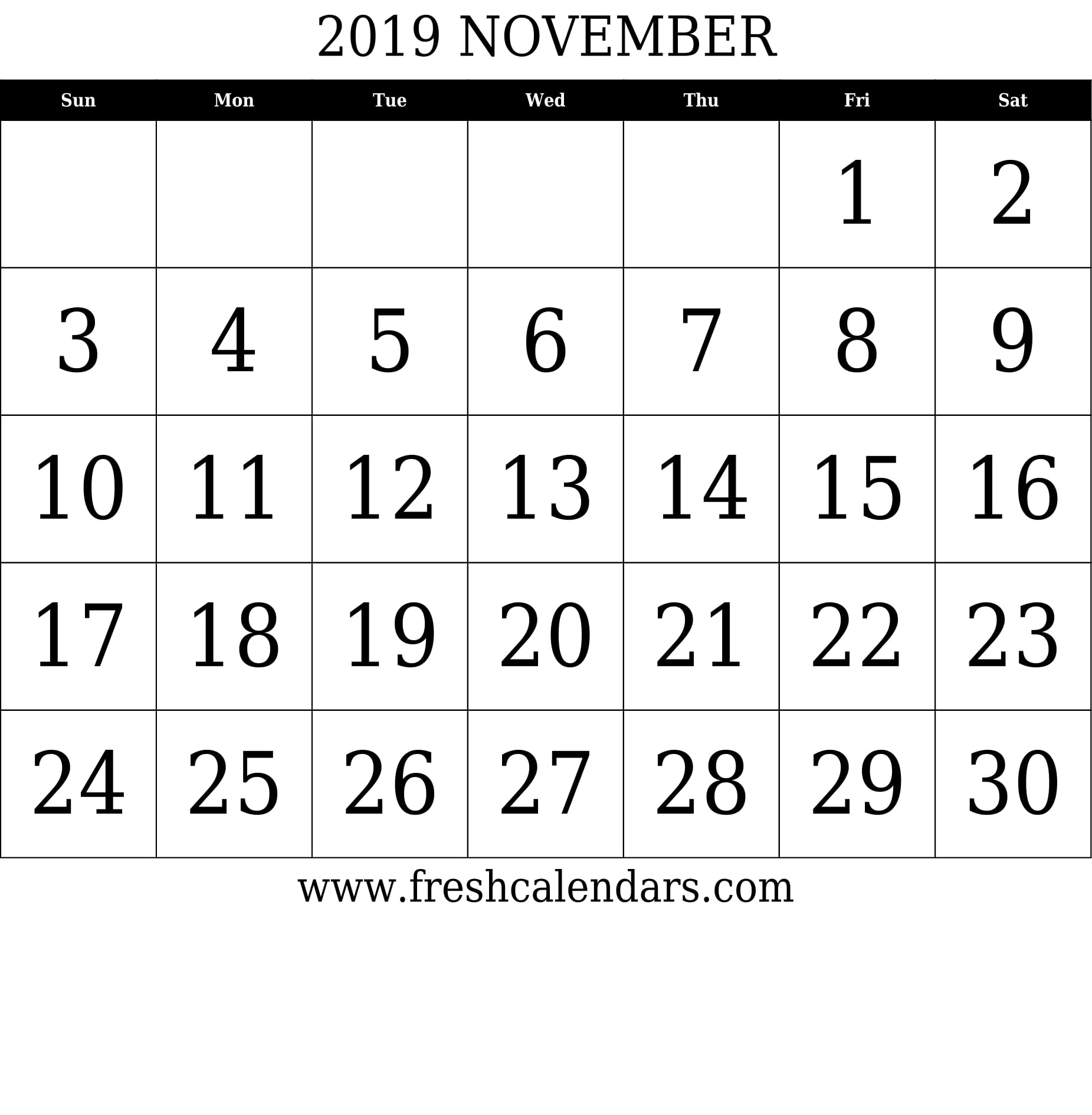 November 2019 Calendar Printable - Fresh Calendars regarding Calendar November With Julian Date