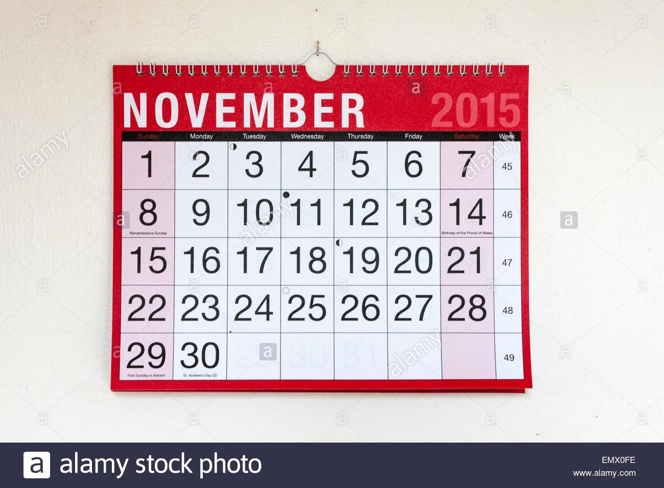 November Calender Stock Photos &amp; November Calender Stock Images - Alamy regarding Medroxyprogesterone Perpetual Calendar 12-14 Weeks