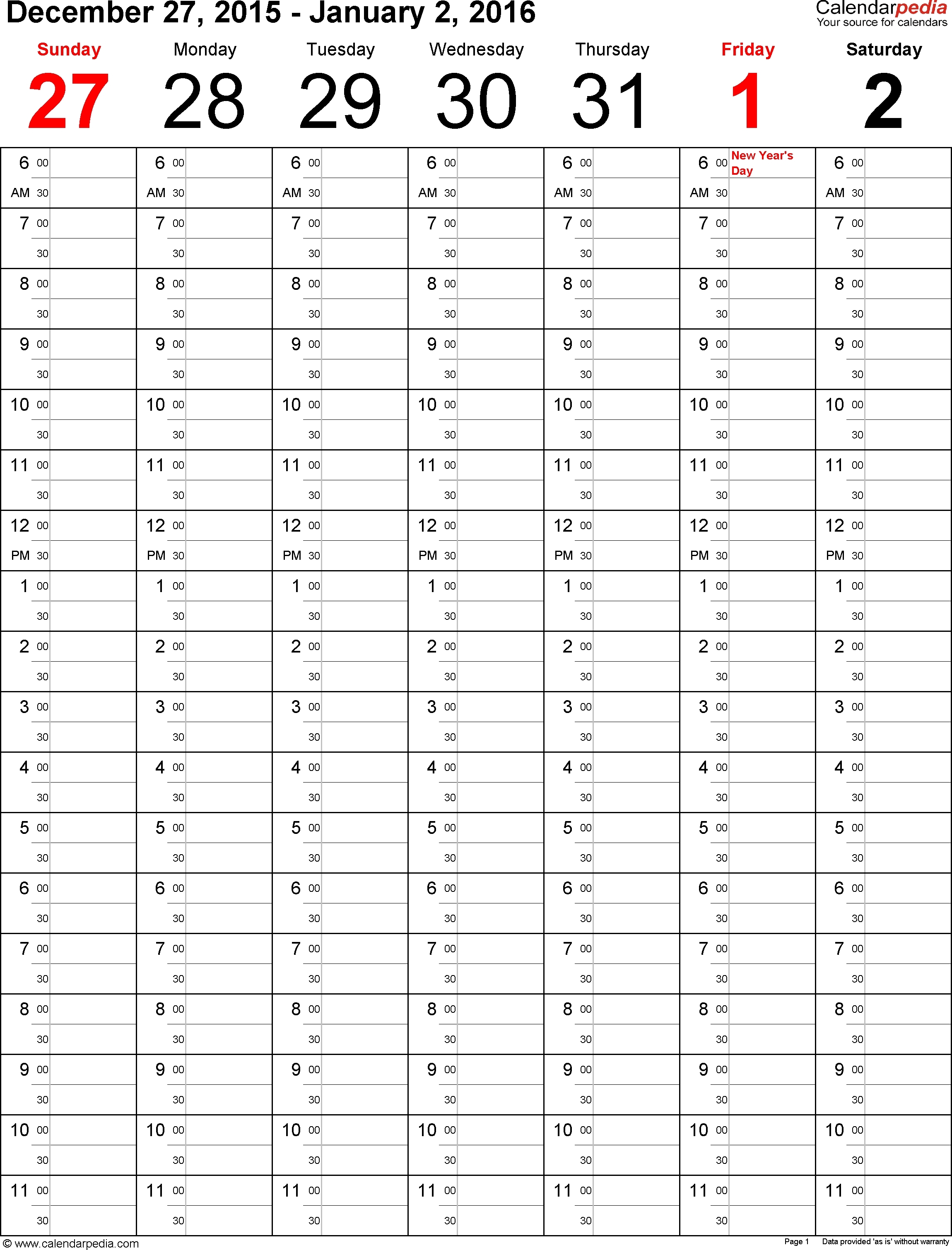 One Day Calendar Template Word Calendars Schedule Excel At Time intended for Page A Day Calendar Template