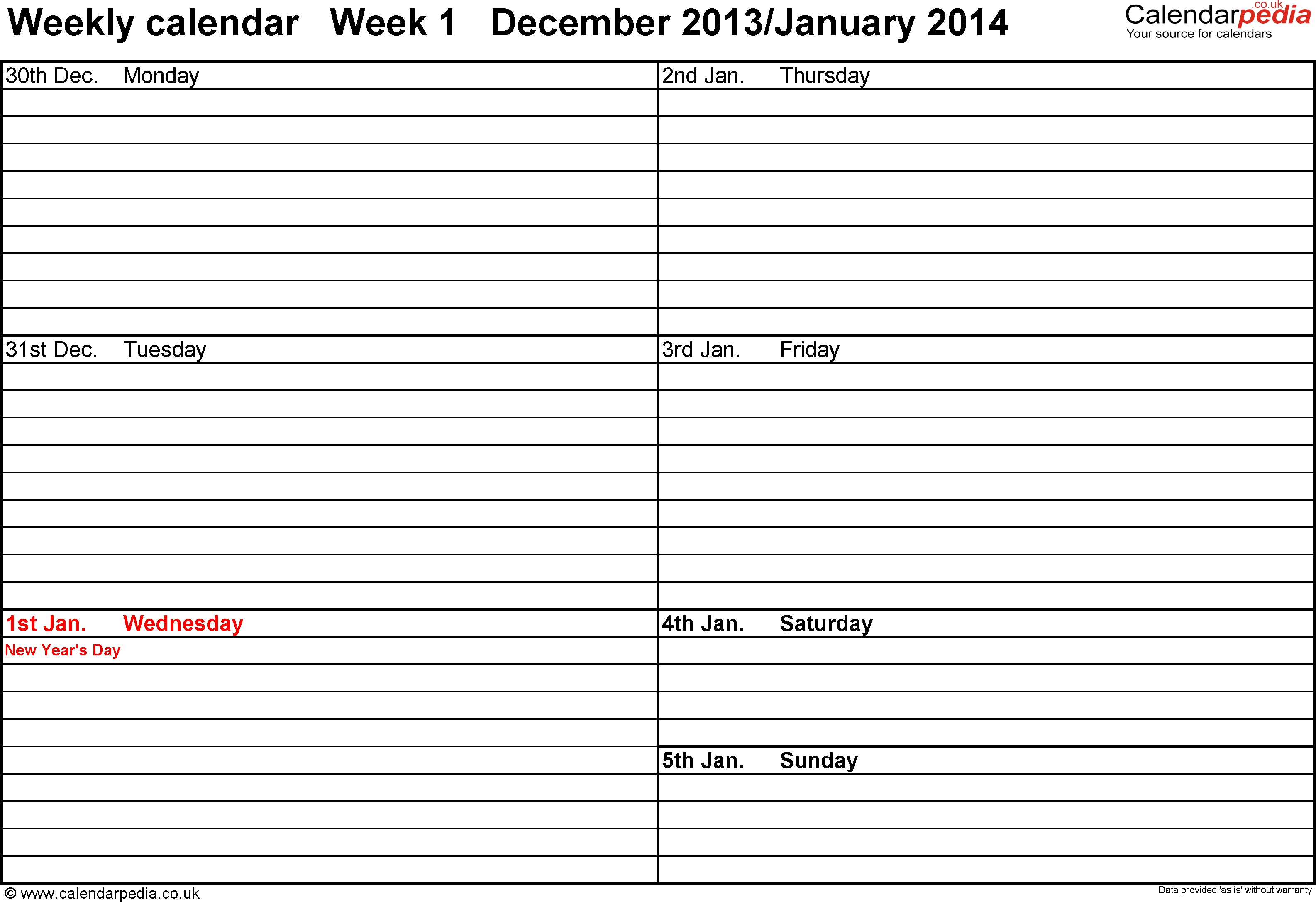 One Week Calendar Template Word - Wallofcoins.wallofcoins.tk throughout Free Day To Day Calendar