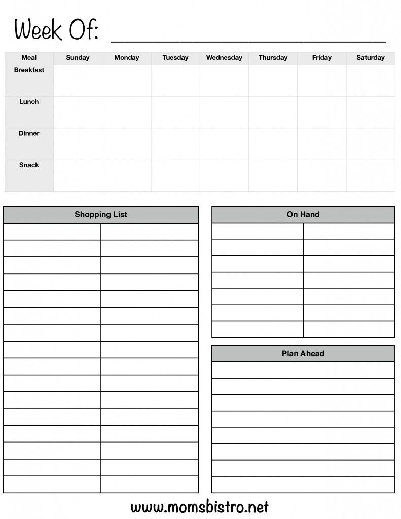 One Week Planner Template Weekly Minute Intervals Learning Center regarding 1 Week Menu Calendar Template