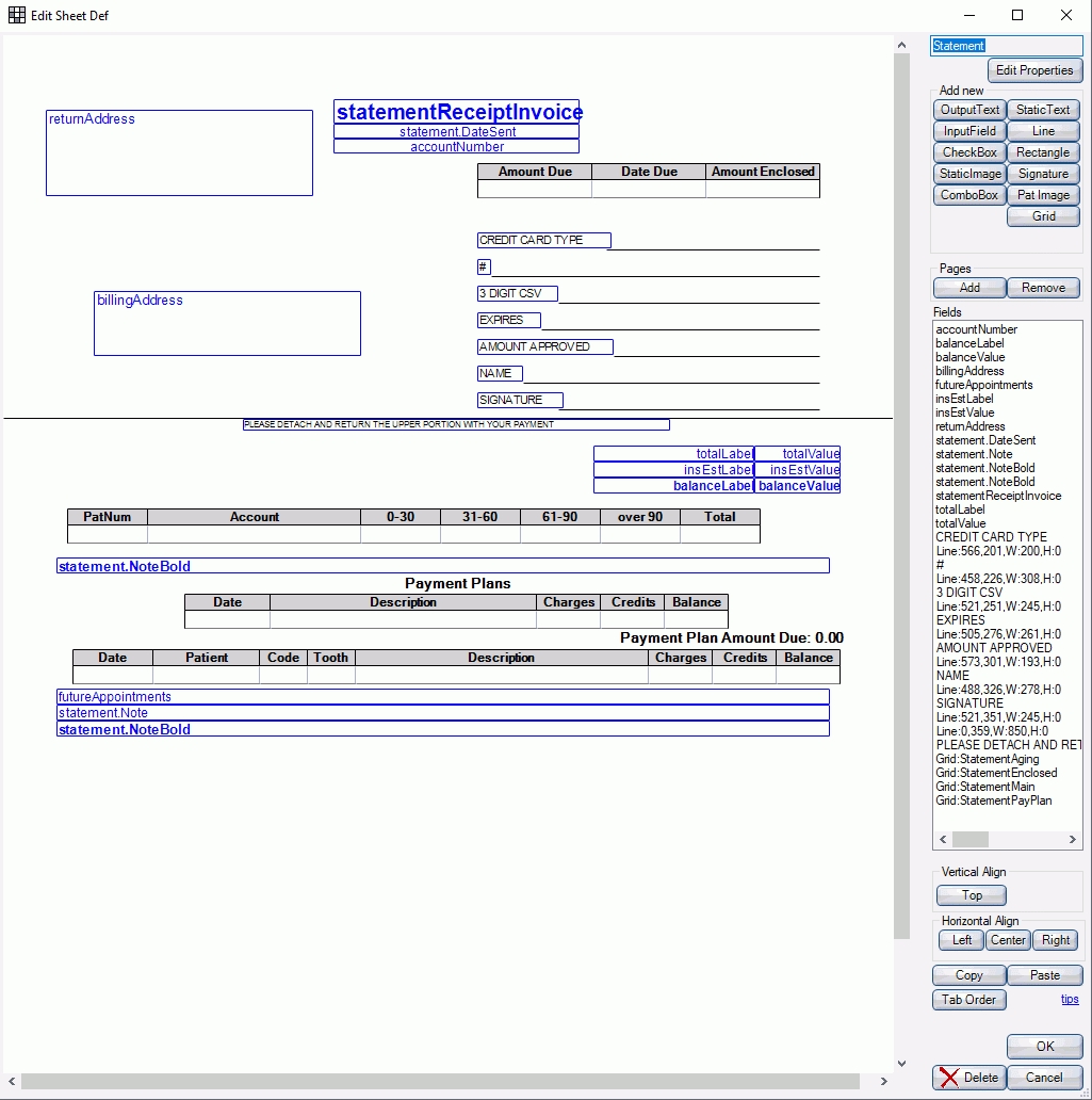 Open Dental Software - Statement Layout for Layout Sheet For Bill Paying