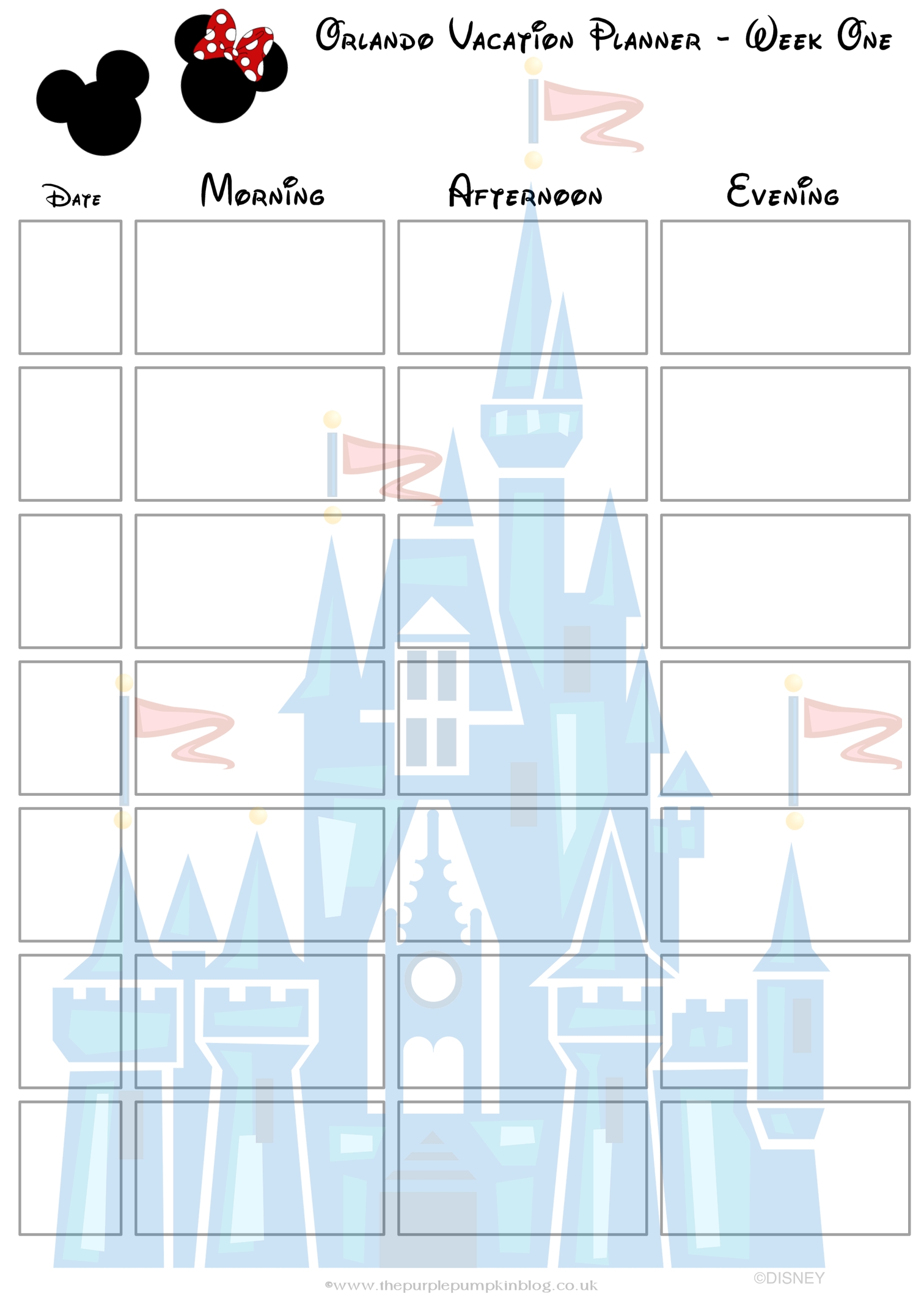 Orlando, Walt Disney World Vacation Planner | Free Printable inside Disney Printable Calendars By Month