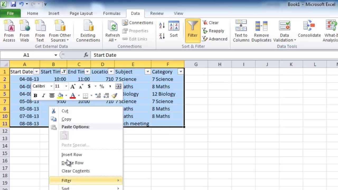 Outlook: Import A Schedule From Excel Into Outlook Calendar - Youtube intended for Outlook 2007 Calendar Event Template