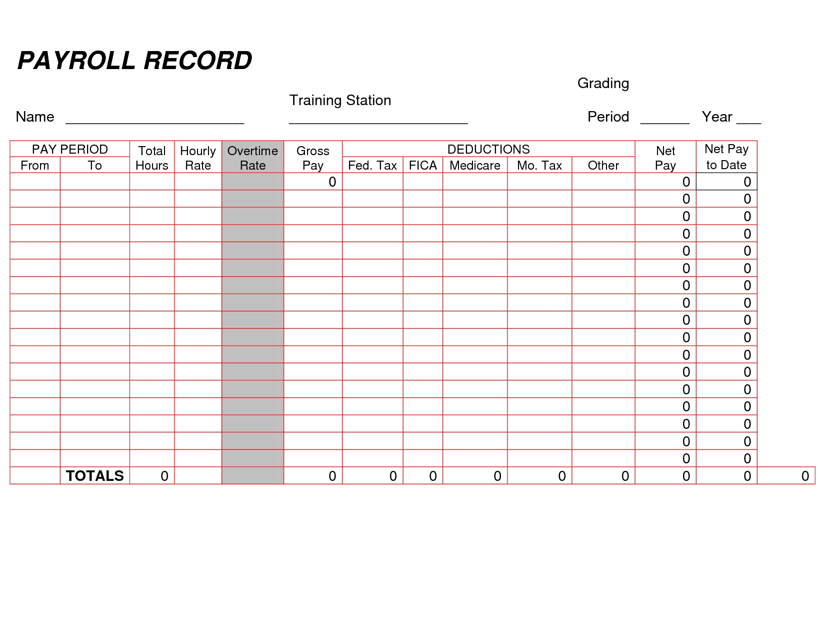 Weekly Payroll Spreadsheet Template Download Printable Pdf