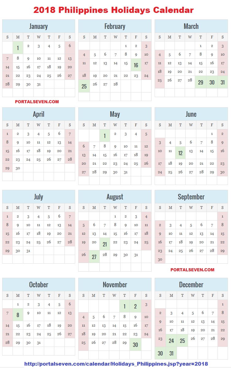 Philippines 2018 Calendar | Filipino Holidays 2018 inside Islamic Calendar For The Philippines