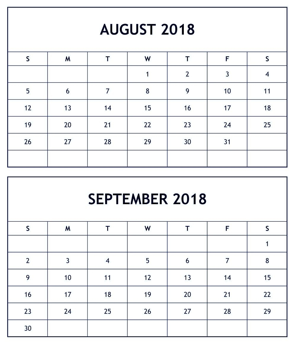 Pin4Khd On August September 2018 Calendar | August Calendar for August And Septmber Calendar Together