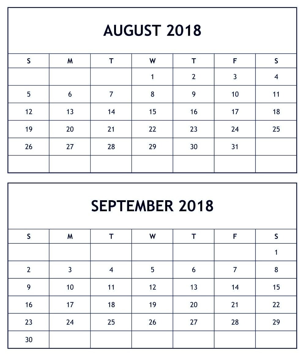 Pin4Khd On August September 2018 Calendar | August Calendar regarding August And September Calendar Printable