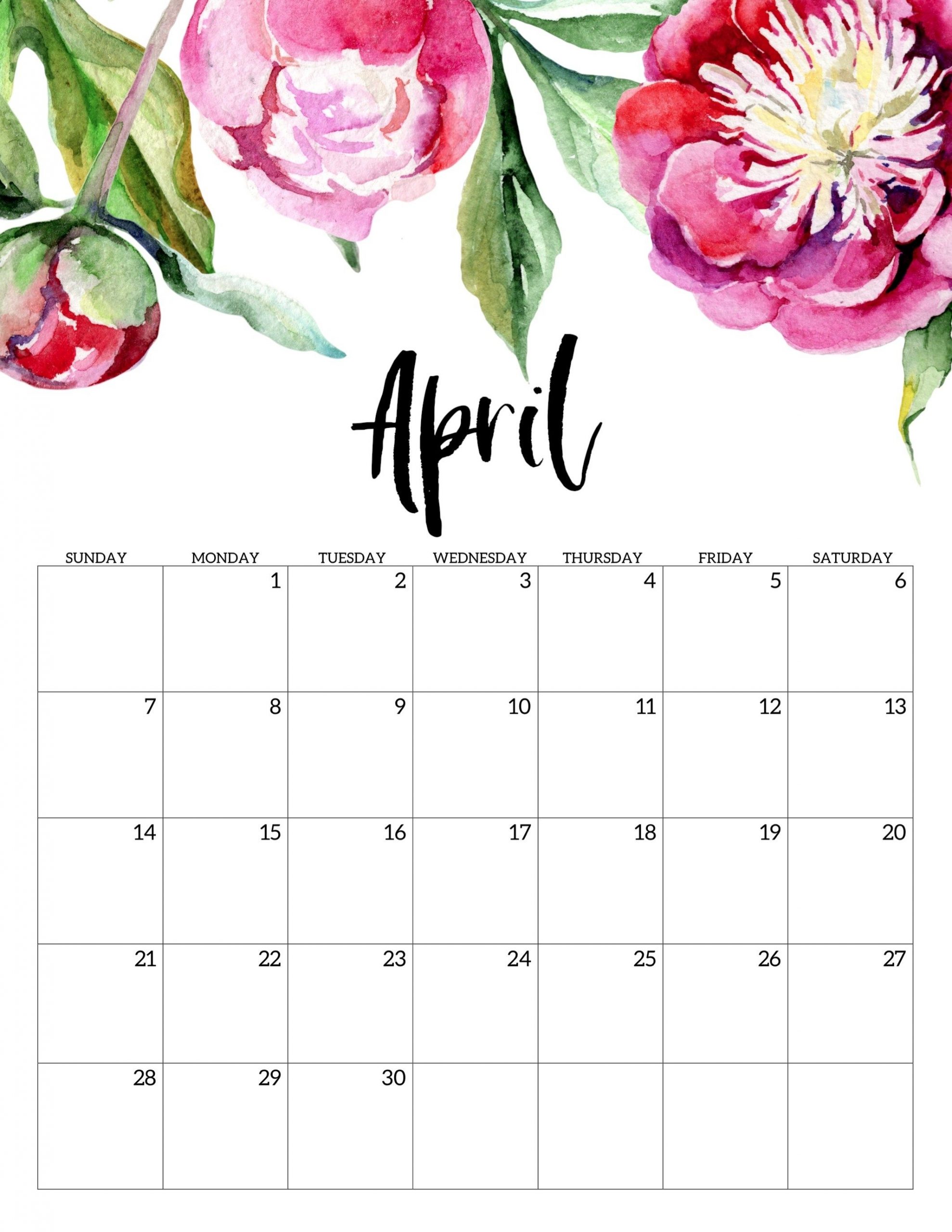 Pinindira Mando On Planner | Free Printable Calendar, Calendar pertaining to Monthly Calendar Watercolor Floral Printable