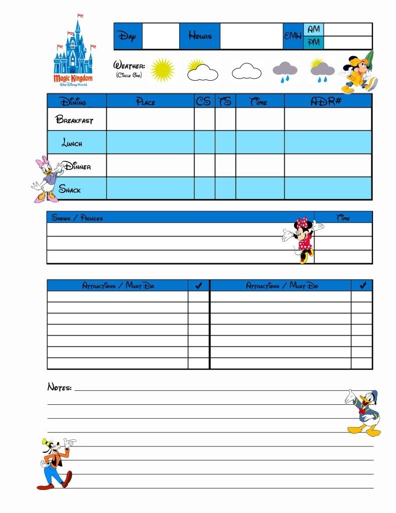 Planning Sheets For Disney World!! | Disney Planning | Disney within Disney World Printable Planning Sheets