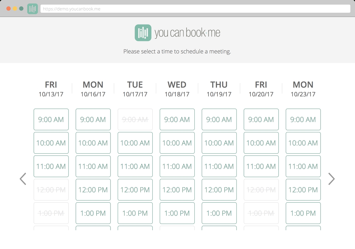 Powerful Features To Make Online Scheduling Easy - Youcanbook throughout Appointment Page With Time Slots