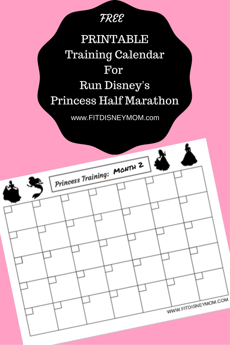 Princess Half Printable Training Calendar And Giveaway! | Savvy Mama regarding Disney Printable Calendars By Month