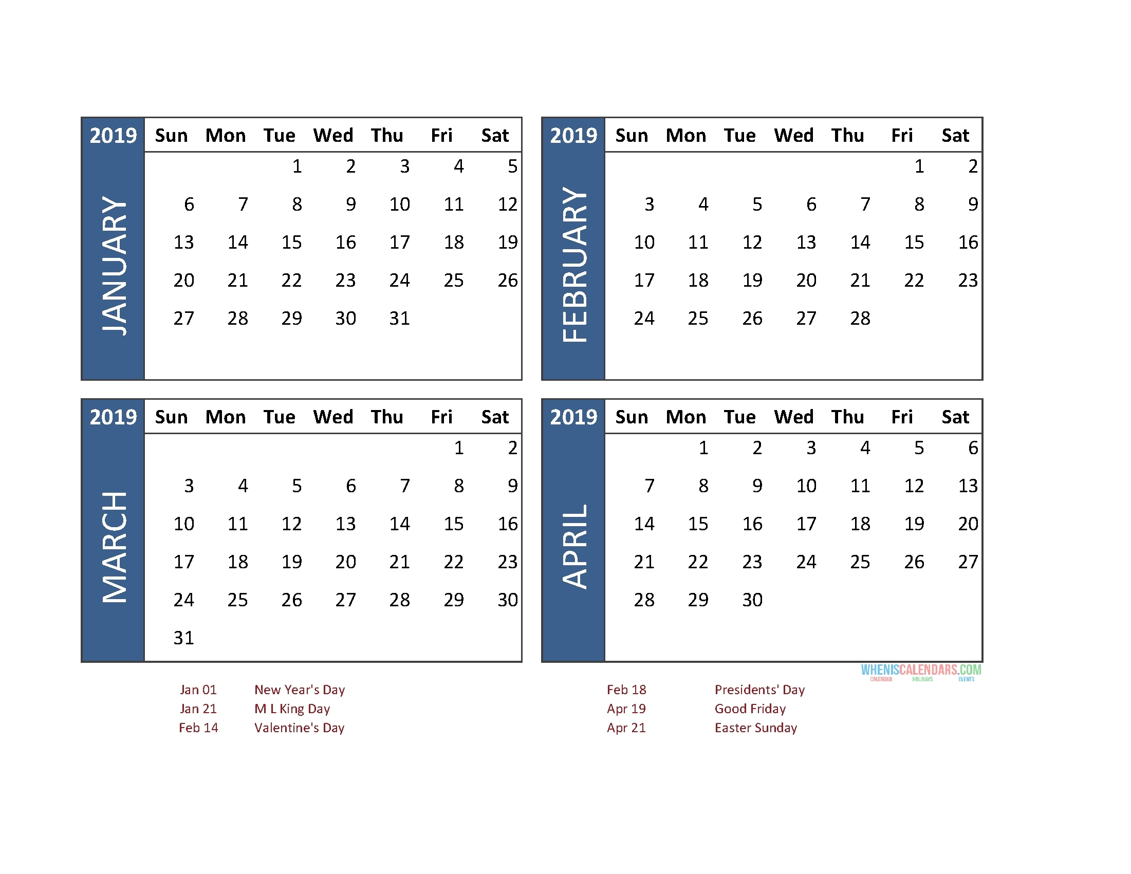 Print 4 Month Calendar One Page • Printable Blank Calendar Template inside 1 Page 9 Month Calendar