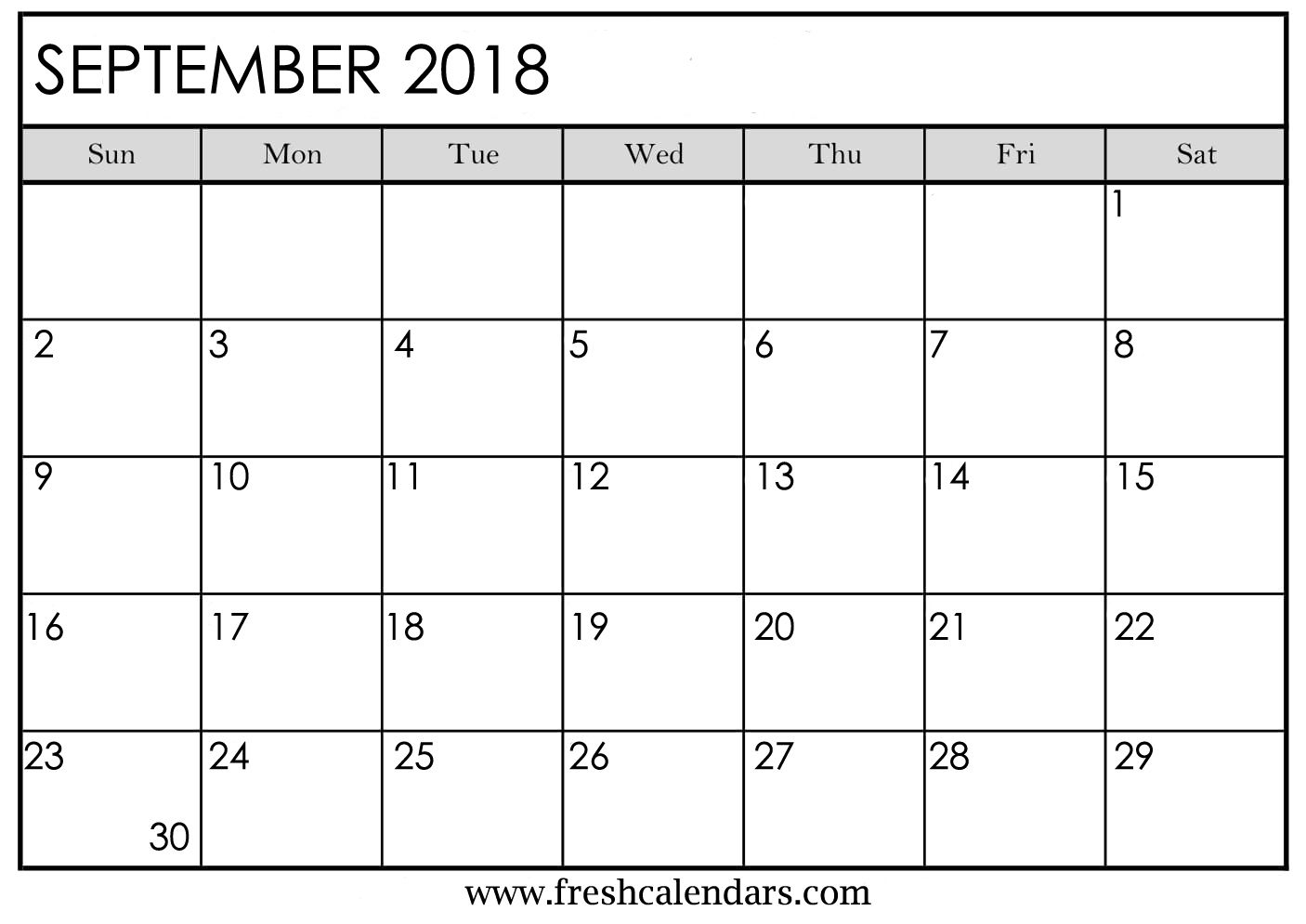 Print Calendar Month Of September