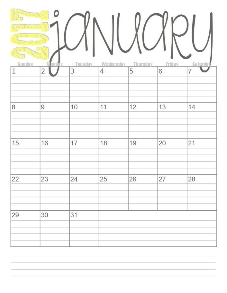 Free Printable Lined Calendar