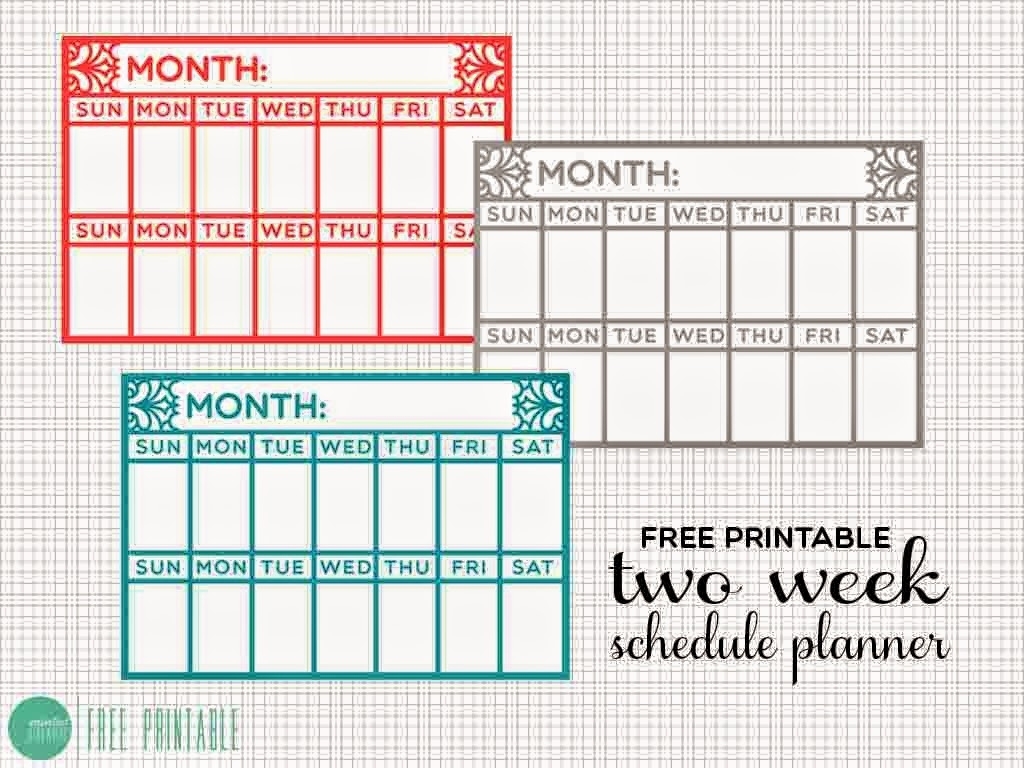 Printable 2 Week Calendar Template Free Two Week Calendar Template within Blank Two Week Calendar Template