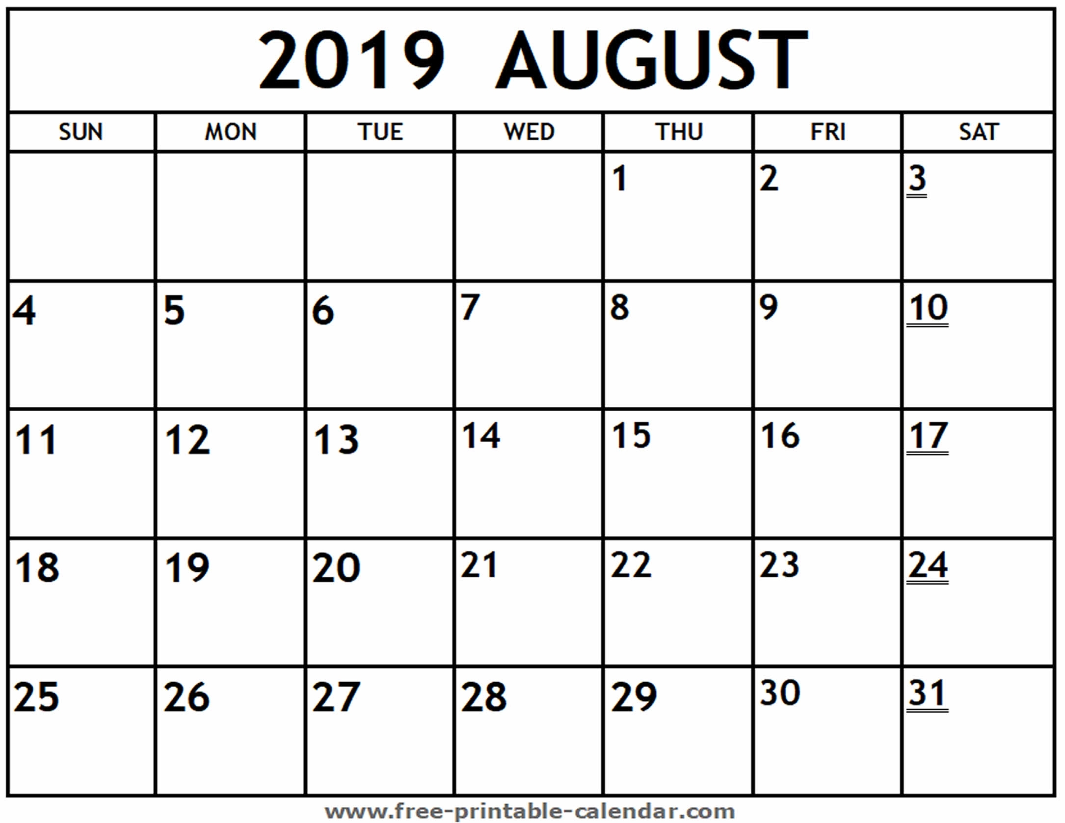 Printable 2019 August Calendar - Free-Printable-Calendar regarding Picture Of August On Calendar