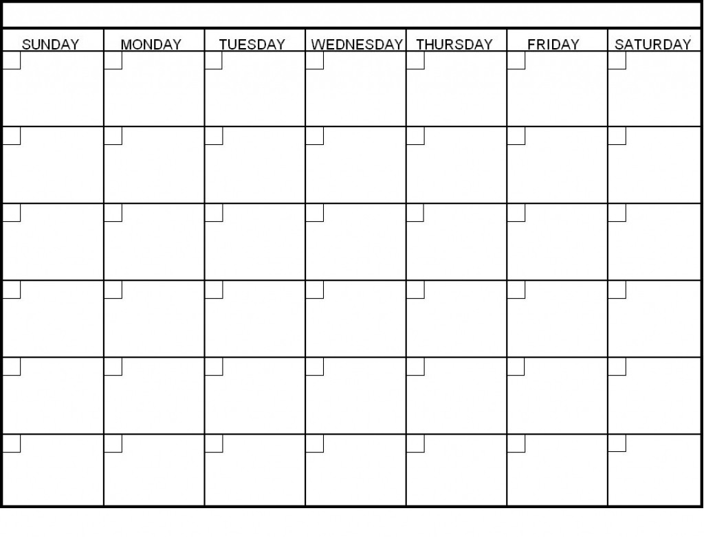 Blank 4 Week Calendar Printable