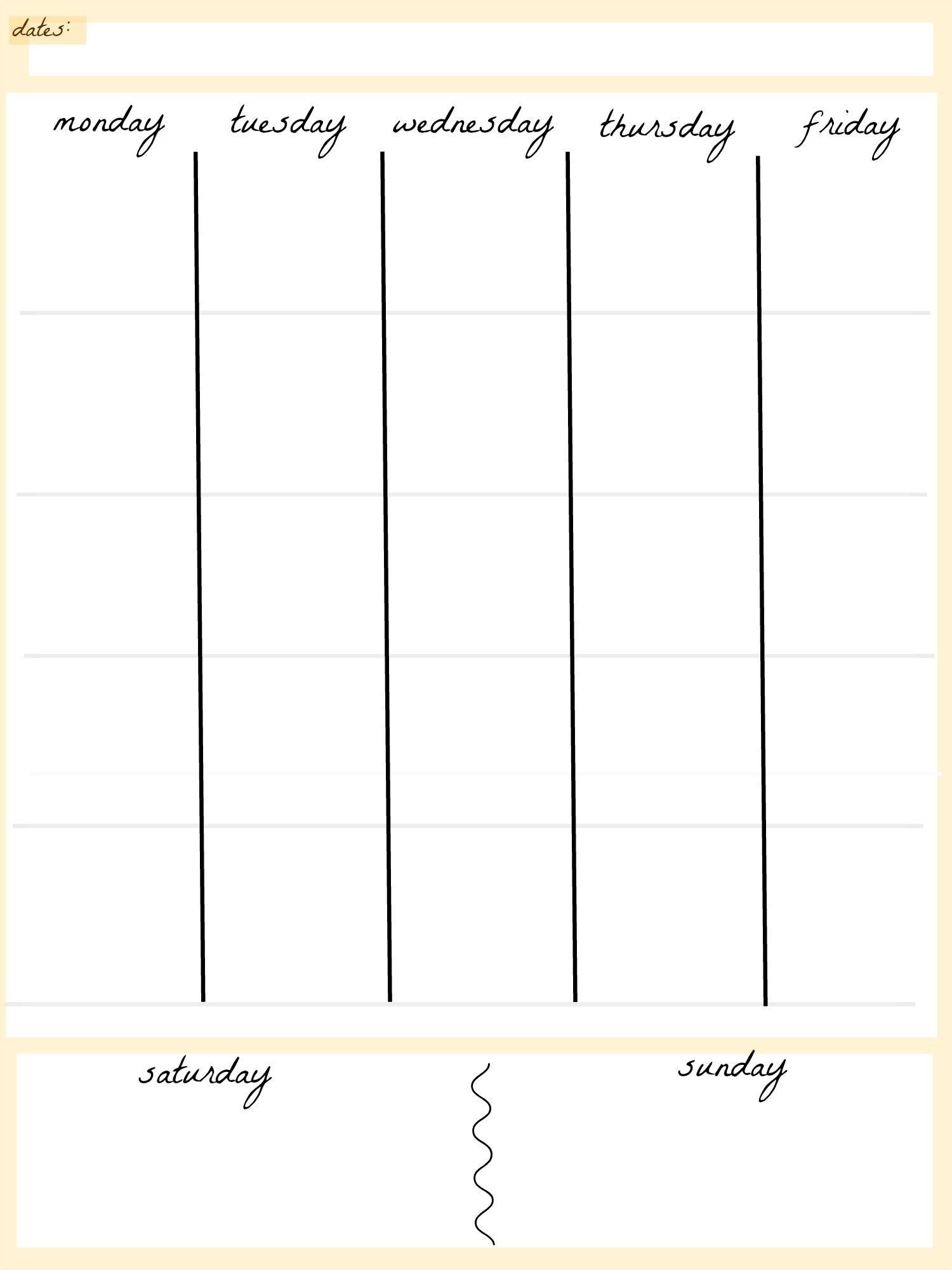 Printable 5 Week Calendar | Printable Calendar 2019 with regard to 5 Day Blank Calendar Printable