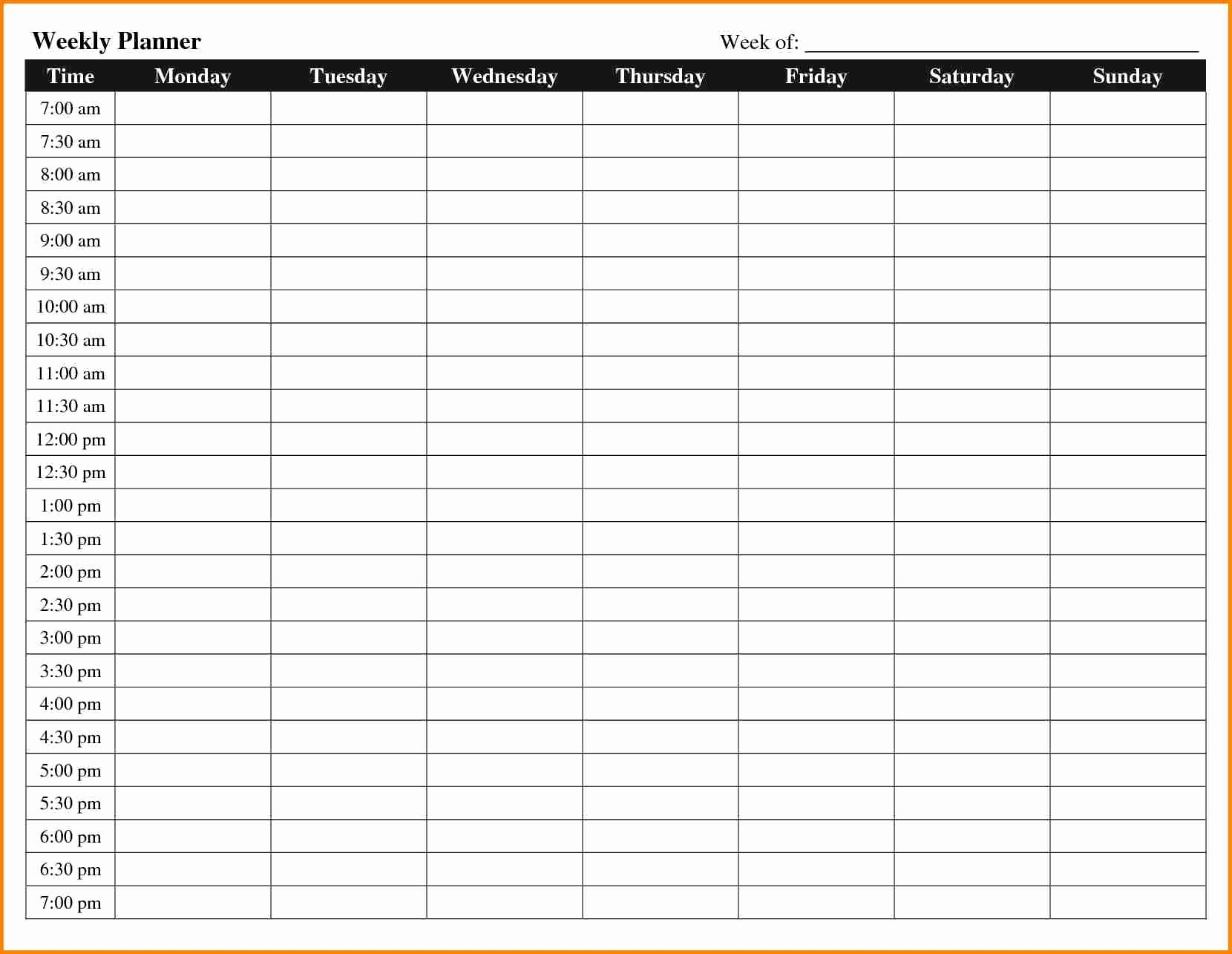 Printable Appointment Calendar With Times 11 Weekly Calendar With in Calendar With Time Slots Printable