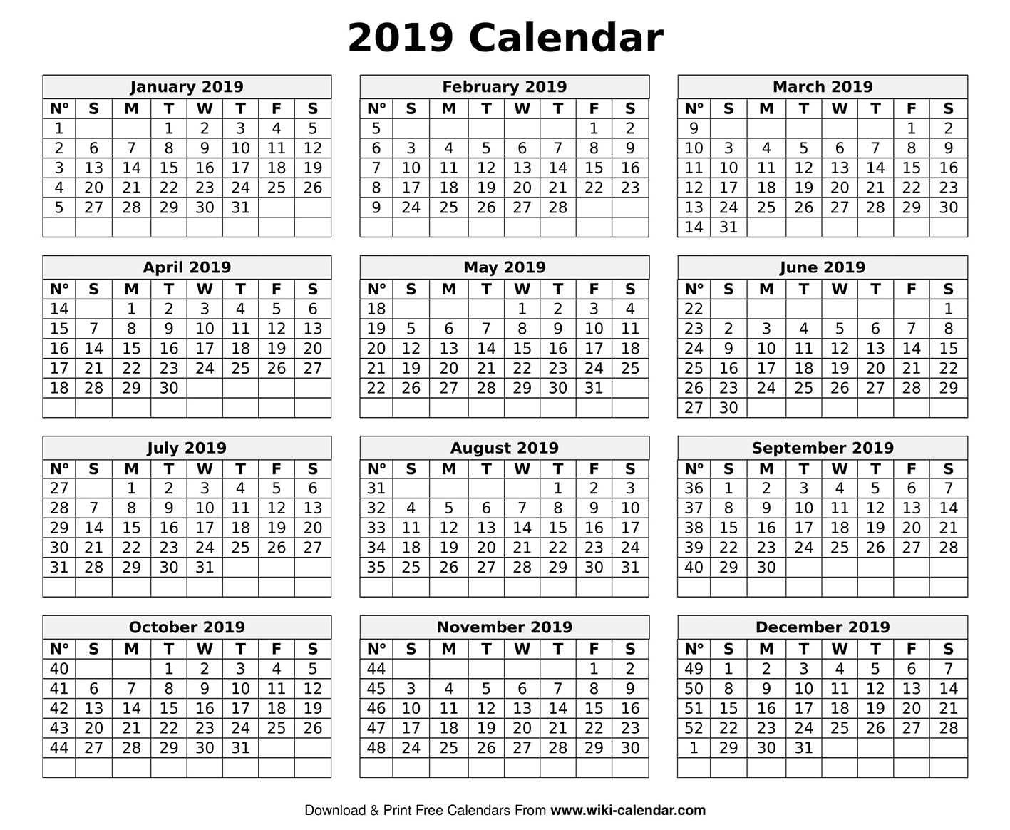 Printable Blank 2019 Calendar Templates regarding Frame Birthday Calendar Templates Free