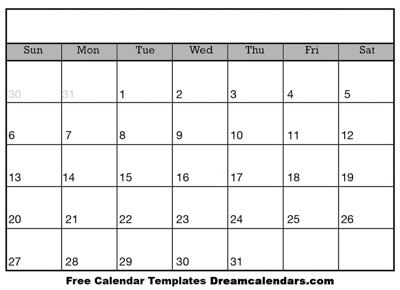 Free Printable Blank Calendars To Fill In