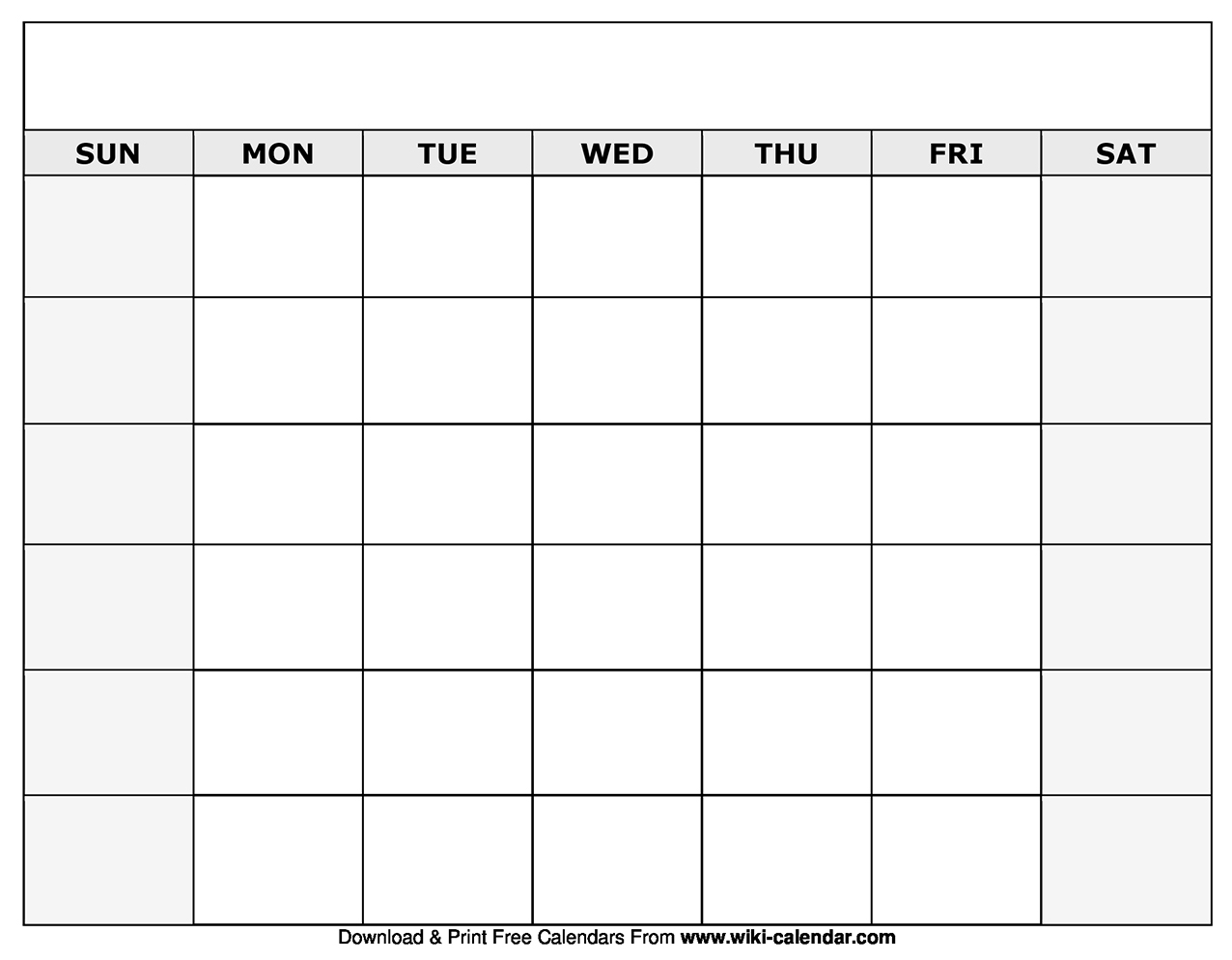 Printable Blank Calendar Templates for Blank Calendar For A Month