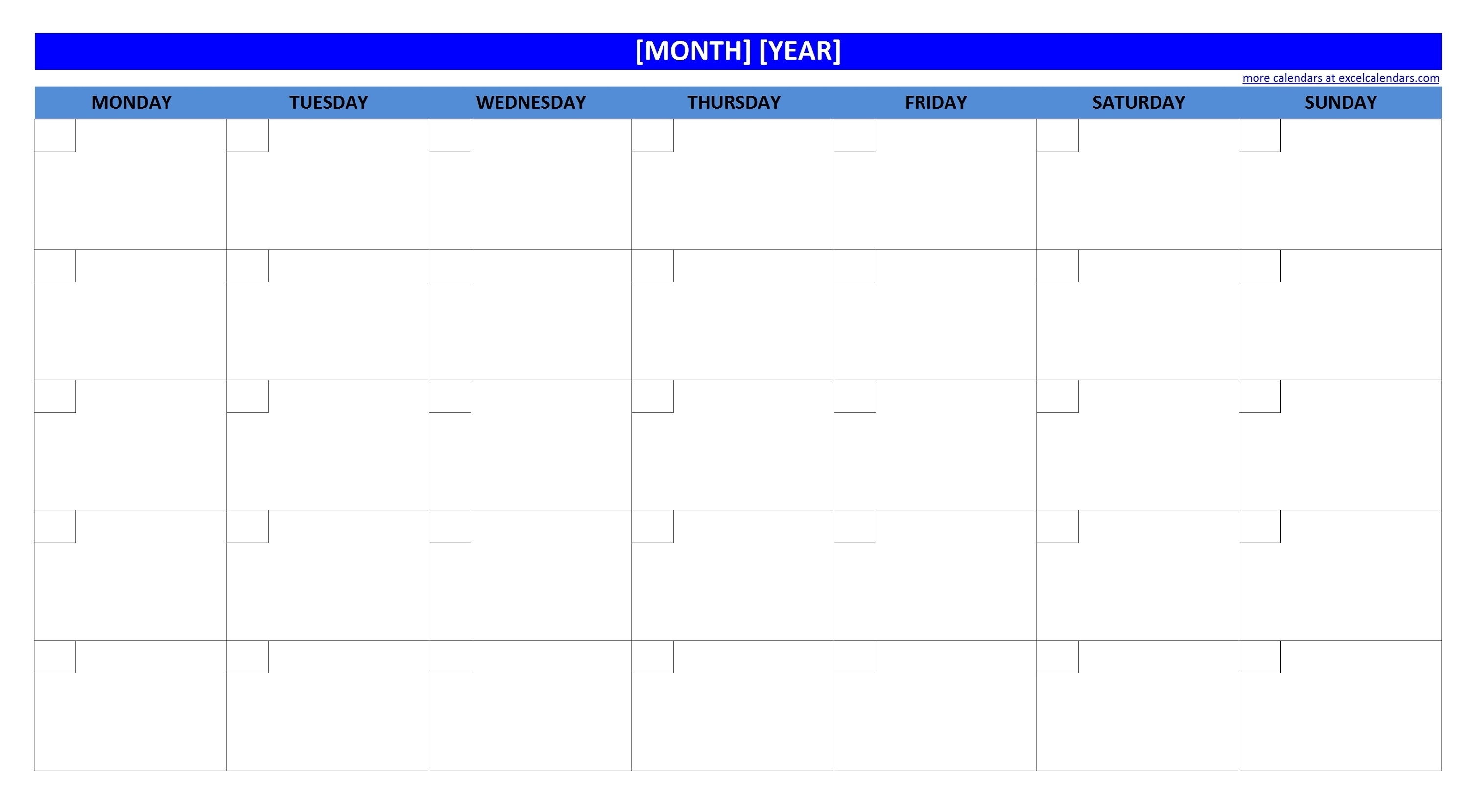 Printable Blank Monthly Calendar | Activity Shelter with regard to Calender Without Numbers And Month