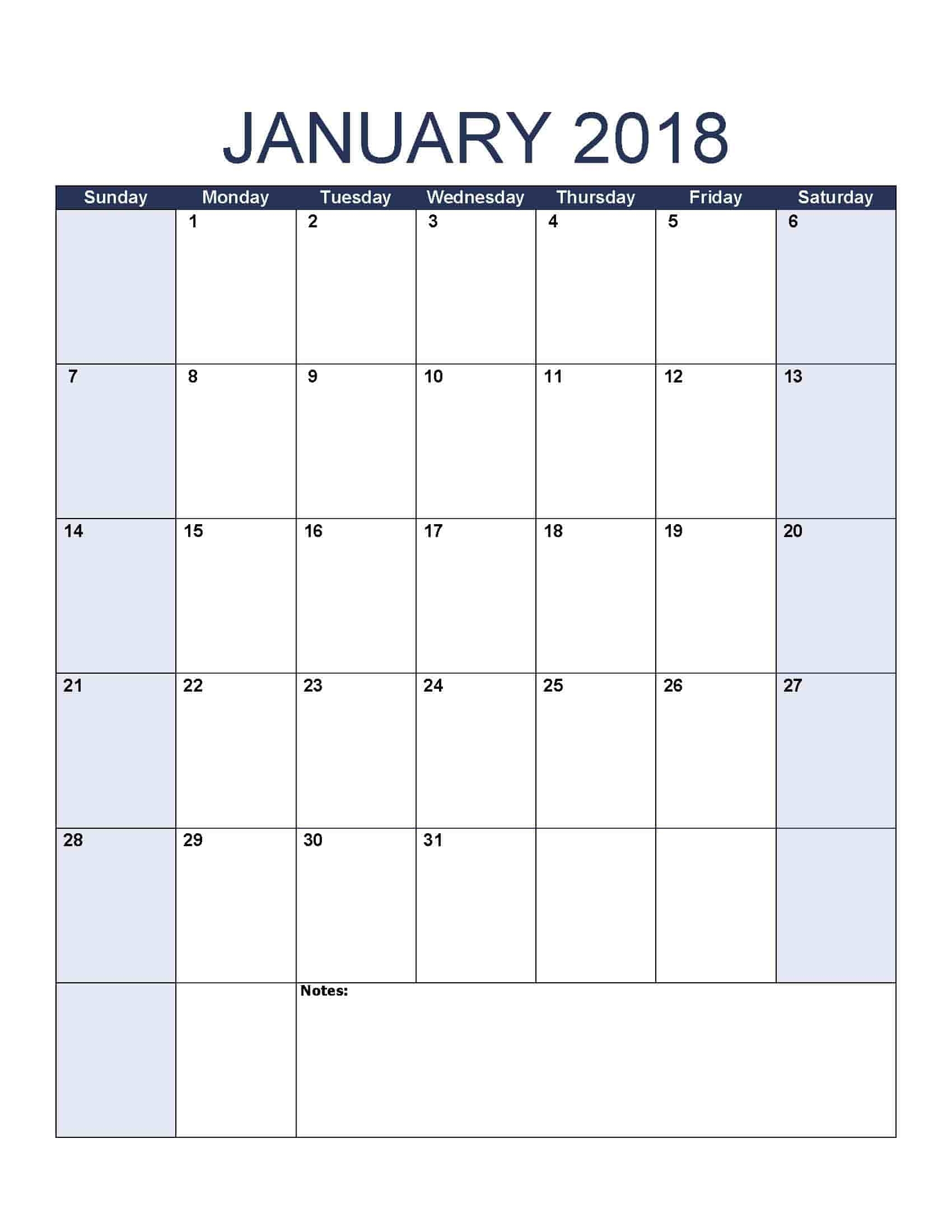 Printable Calendar 2018 8 5 X 11 | Printable Calendar 2019 regarding Free Printable Calendar Templates 8 X 10
