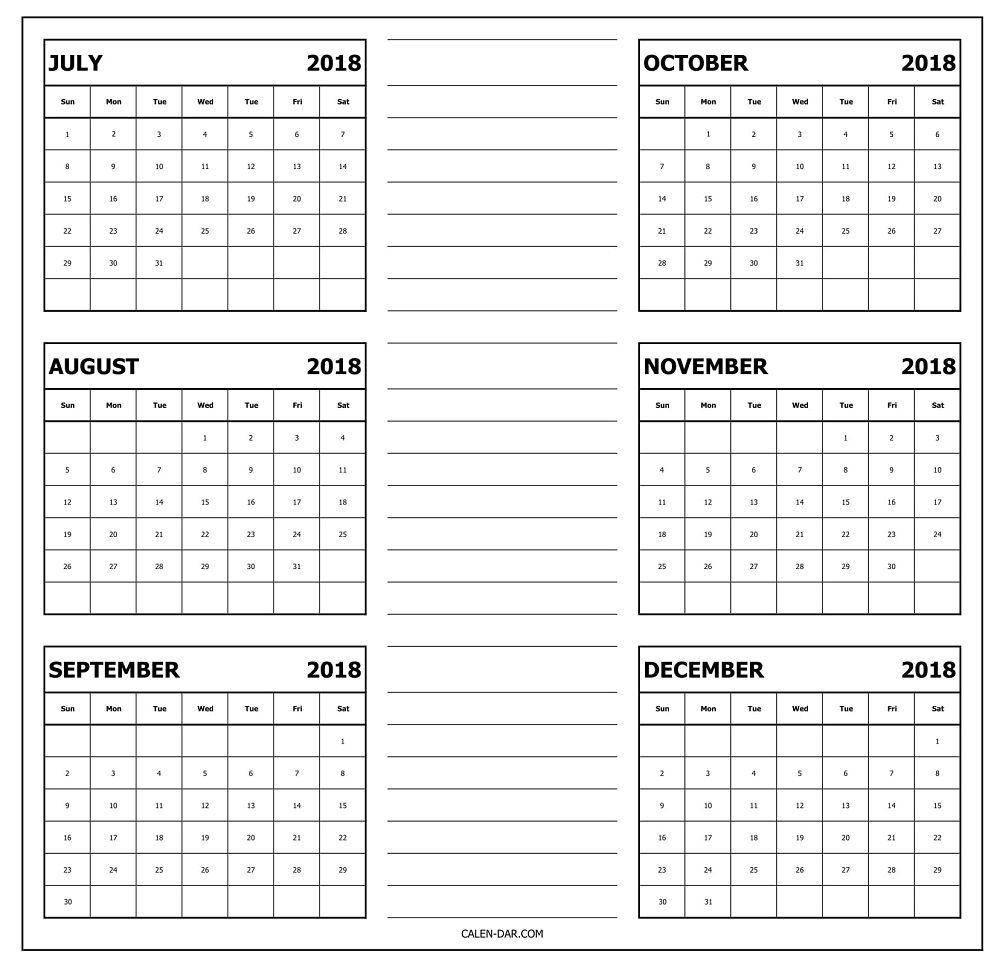 Calander From August December