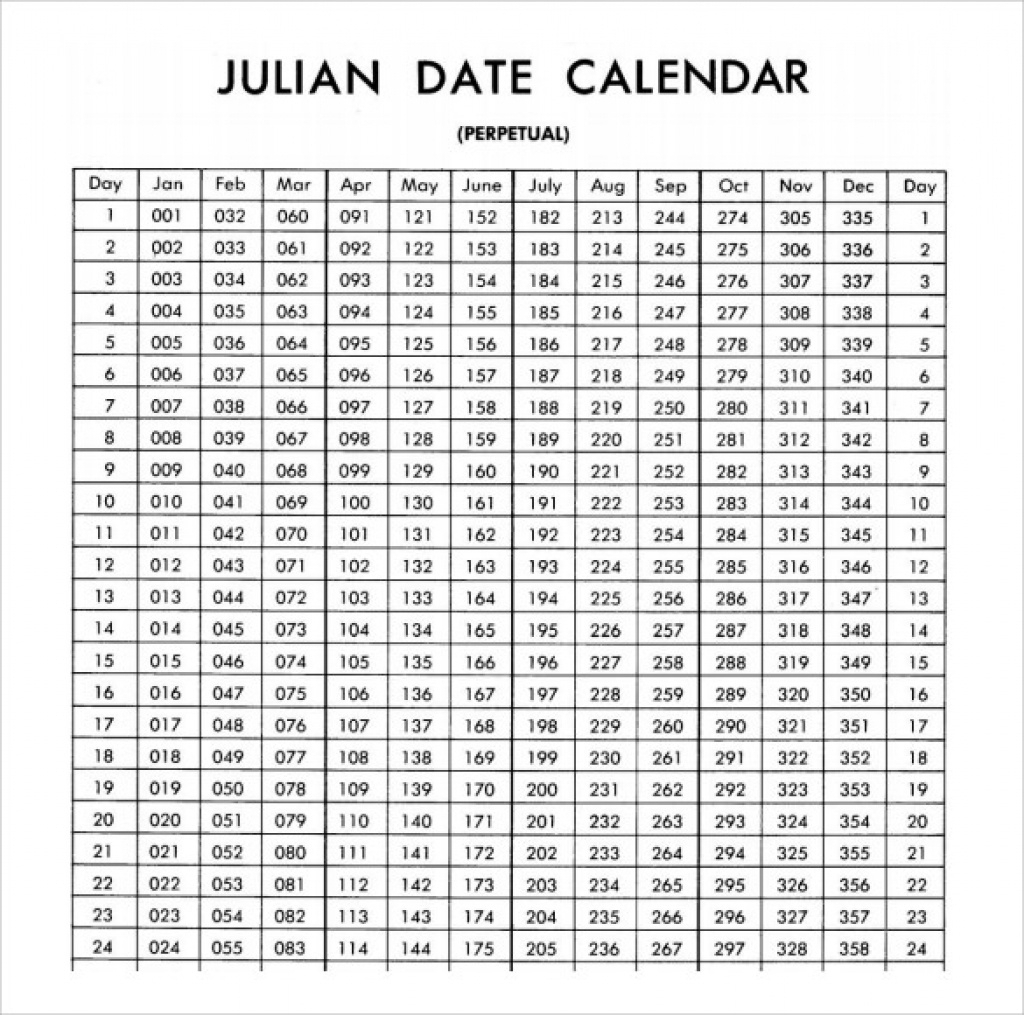 Printable Calendar 2018 Julian Dates | Printable Calendar 2019 regarding What Is Today Julian Date Calendar