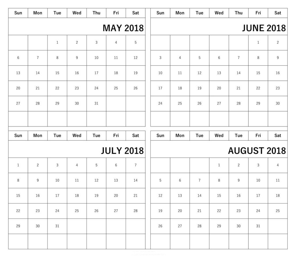 Printable Calendar For May June July